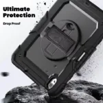 For iPad Air 11″ 2024 Heavy Duty Shockproof Case With Swivel Stand & Strap - Image 2