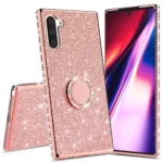 Samsung Galaxy Note 10 Ultra Thin Clear Gel Case With Diamond, Glitter & Ring - Image 4