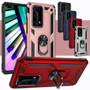 Huawei P40 Hybrid Dual-Layer Armour Case With Magnetic Ring Stand