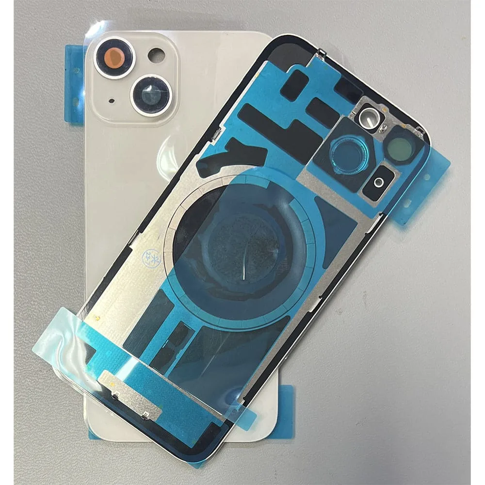 For iPhone 14 Plus Rear Back Glass Battery Cover With Frame & Magnets – Starlight - Image 1