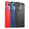 Matte Shockproof TPU Gel Case With Carbon Fibre Effect For Xiaomi 12 Pro