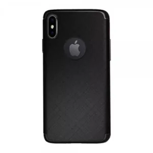iPhone XS Max Matte Black Cross Pattern TPU Gel Case