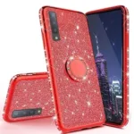 Samsung A105 Galaxy A10 Ultra Thin Clear Gel Case With Diamond, Glitter & Ring - Image 2