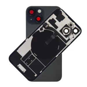 For iPhone 15 Rear Back Glass Battery Cover With NFC Flex, Frame & Magnets – Black