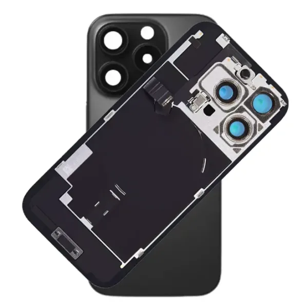 For iPhone 16 Pro Max Rear Back Glass Battery Cover With NFC Flex, Frame & Magnets – Black