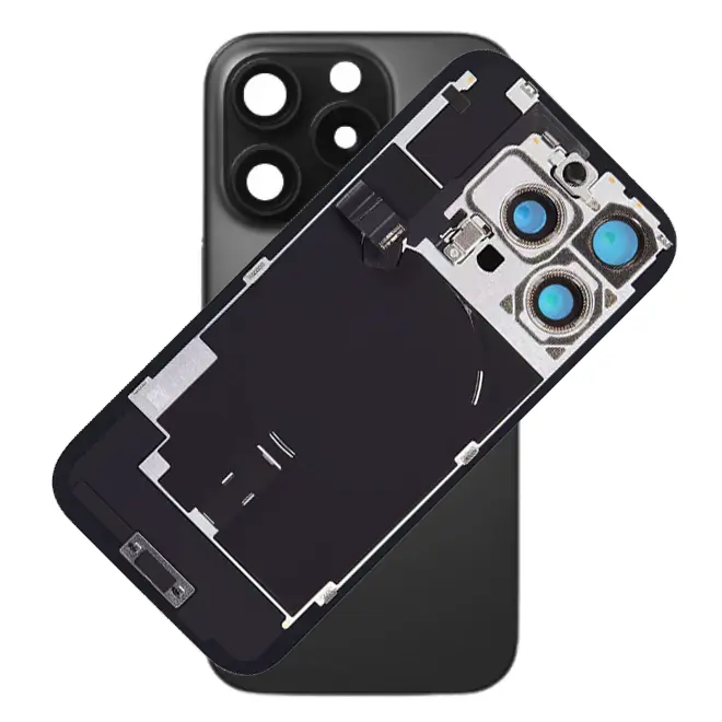 For iPhone 16 Pro Max Rear Back Glass Battery Cover With NFC Flex, Frame & Magnets – Black