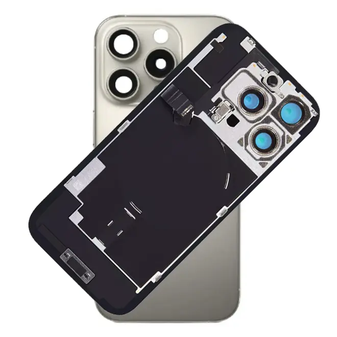 For iPhone 16 Pro Max Rear Back Glass Battery Cover With NFC Flex, Frame & Magnets – Titanium For iPhone 16 Pro Max Rear Back Glass Battery Cover With NFC Flex, Frame & Magnets – Titanium