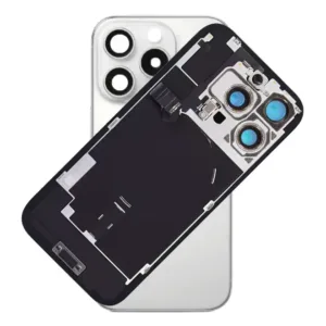 For iPhone 16 Pro Max Rear Back Glass Battery Cover With NFC Flex, Frame & Magnets – White