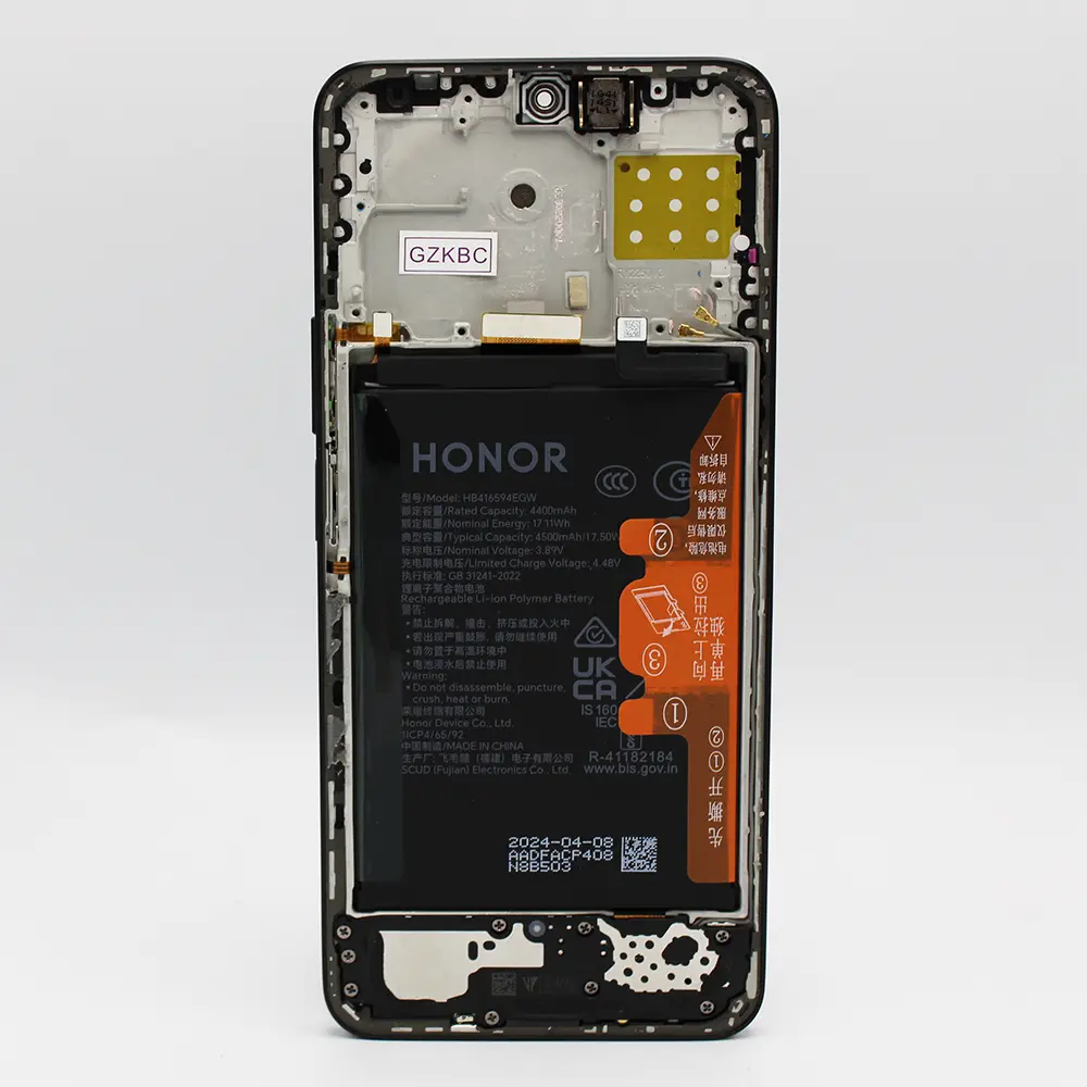 For Honor 90 Lite LCD Screen Digitiser Frame Battery – Black - OEM Pulled For Honor 90 Lite LCD Screen Digitiser Frame Battery – Black - OEM Pulled