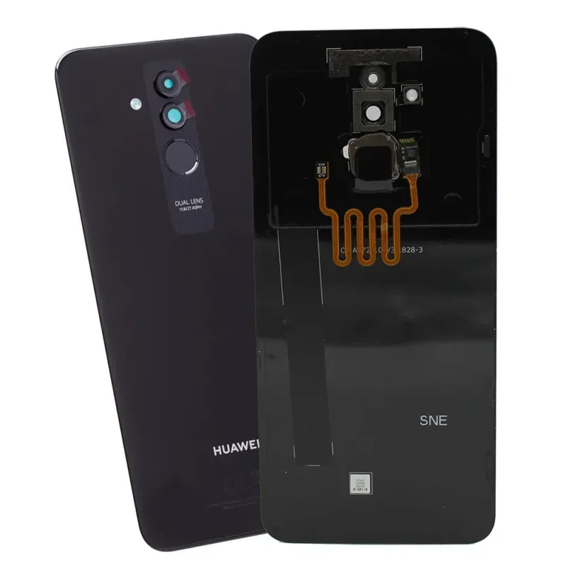 For Huawei Mate 20 Lite Genuine Rear Back Glass / Battery Cover Camera Lens Fingerprint Flex - Black