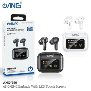 ANG-T56 LCD Colour Touchscreen ANC ENC TWS Headset Earphones Earbuds