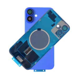 For iPhone 16 Rear Back Glass Battery Cover Frame & Magnets – Blue