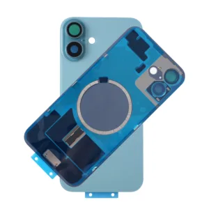 For iPhone 16 Rear Back Glass Battery Cover Frame & Magnets – Teal