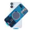 For iPhone 16 Rear Back Glass Battery Cover Frame & Magnets – White