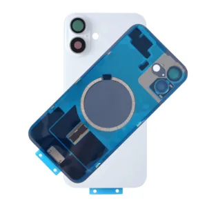 For iPhone 16 Rear Back Glass Battery Cover Frame & Magnets – White