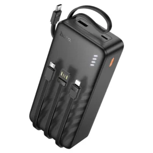Hoco 30000mAh 4 Cable Large Capacity Fast Charging Power Bank Charger - Black