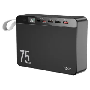 Hoco 75000mAh PD QC3.0 22.5W Large Capacity Digital Display Power Bank Charger - Black