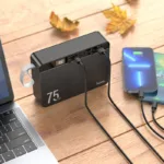 Hoco 75000mAh PD QC3.0 22.5W Large Capacity Digital Display Power Bank Charger - Black - Image 2