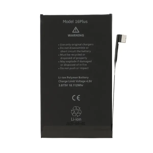 For iPhone 16 Plus AAA Quality 4674mAh Replacement Battery