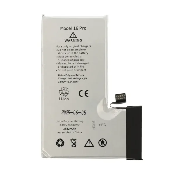 For iPhone 16 Pro AAA Quality 3582mAh Replacement Battery