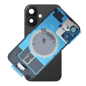 For iPhone 16 Rear Back Glass Battery Cover Frame & Magnets – Black