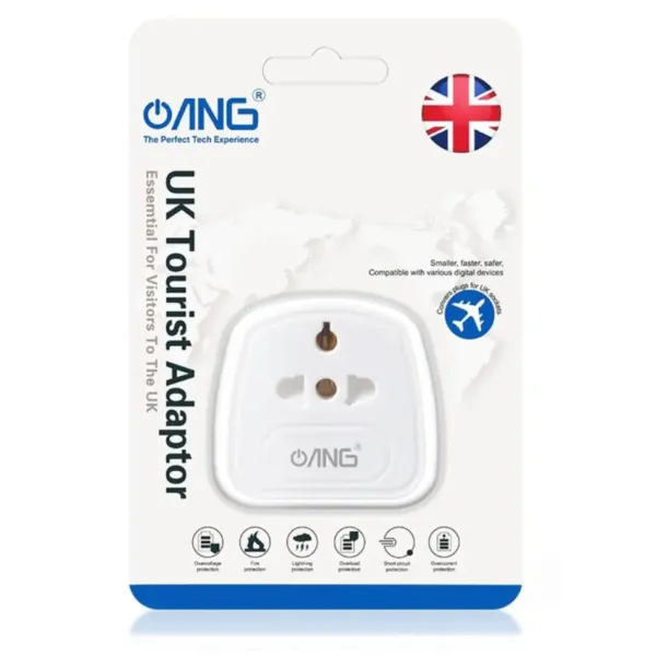 ANG UK Tourist Travel Adapter EU / US to 3 Pin UK