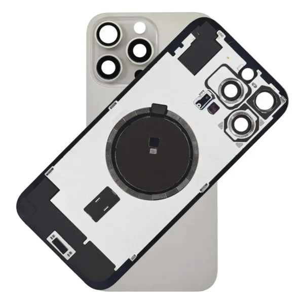 For iPhone 16 Pro Max Rear Back Glass Battery Cover With Frame & Magnets – Titanium