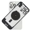 For iPhone 16 Pro Max Rear Back Glass Battery Cover With Frame & Magnets – White