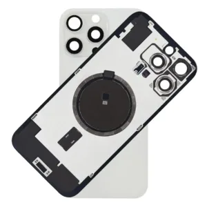 For iPhone 16 Pro Max Rear Back Glass Battery Cover With Frame & Magnets – White