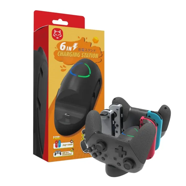 For Nintendo Switch 6 in 1 Joy Con / Pro Controller Charging Station