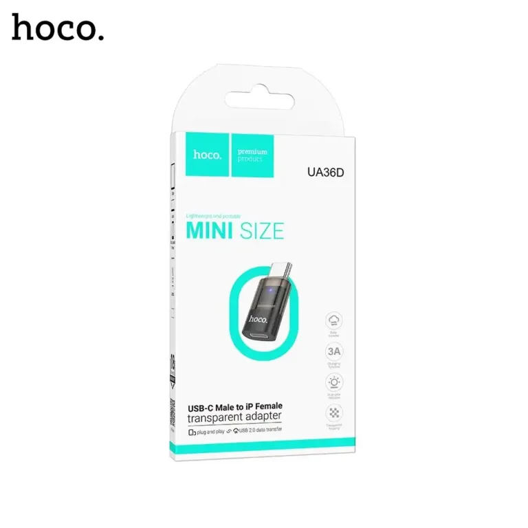 Hoco UA36D Mini USB-C Male To Lightning Female Adapter