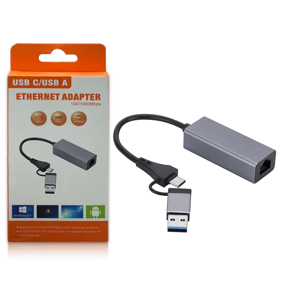 USB-C / USB-A USB 3.0 Ethernet Adapter USB-C / USB-A USB 3.0 Ethernet Adapter