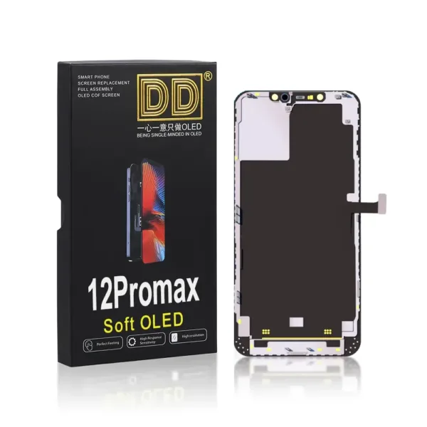 For iPhone 12 Pro Max NO Message Diagnostic OLED Screen & Touch Digitiser On Frame
