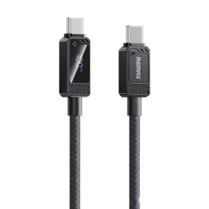 REMAX RC-C069 100W Zinc Alloy Braided USB-C Cable With Smart Digital Display
